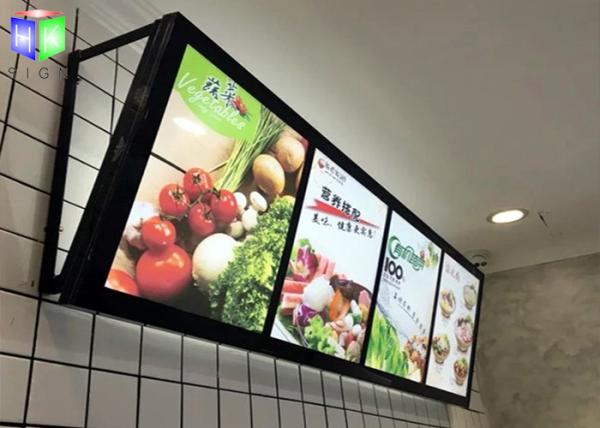 Fast Food LED Menu Board , Wall Mounted Slim A2 Light Box Menu Boards Aluminum