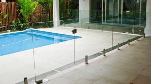 Quality Transparent Outdoor Glass Fence , Fully Frameless Glass Pool Fencing wholesale