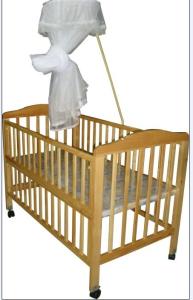 Quality Safety standard Wooden Sleigh Baby Cot Crib Bed with Mosquito Net wholesale