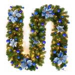 Eco Friendly Artificial Christmas Tree Garland Rattan Holiday Home Decor
