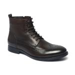 Brown Lace Up Anti Odor Breathable Mens Genuine Leather Boot