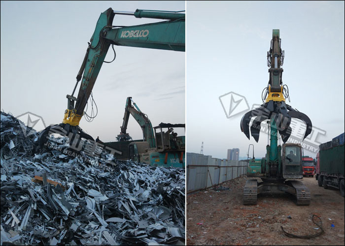 CAT320 Excavator Hydraulic Orange Peel Grab Rotary Max Grapping Capacity