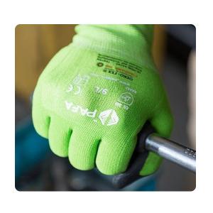Quality Silicone Free Elastic Green Foam Nitrile Palm Coated Gloves wholesale