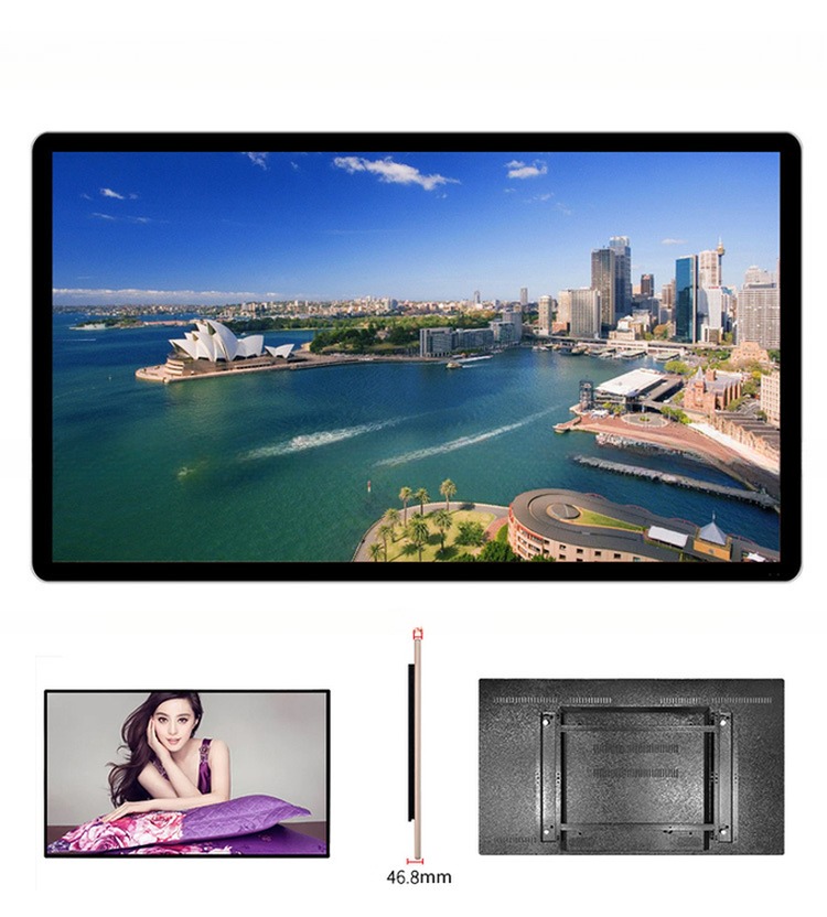4K UHD 75" inch LCD LED Monitor for Wireless WIFI network Android advertising totem signage display support HDM1 DP VGA inputs