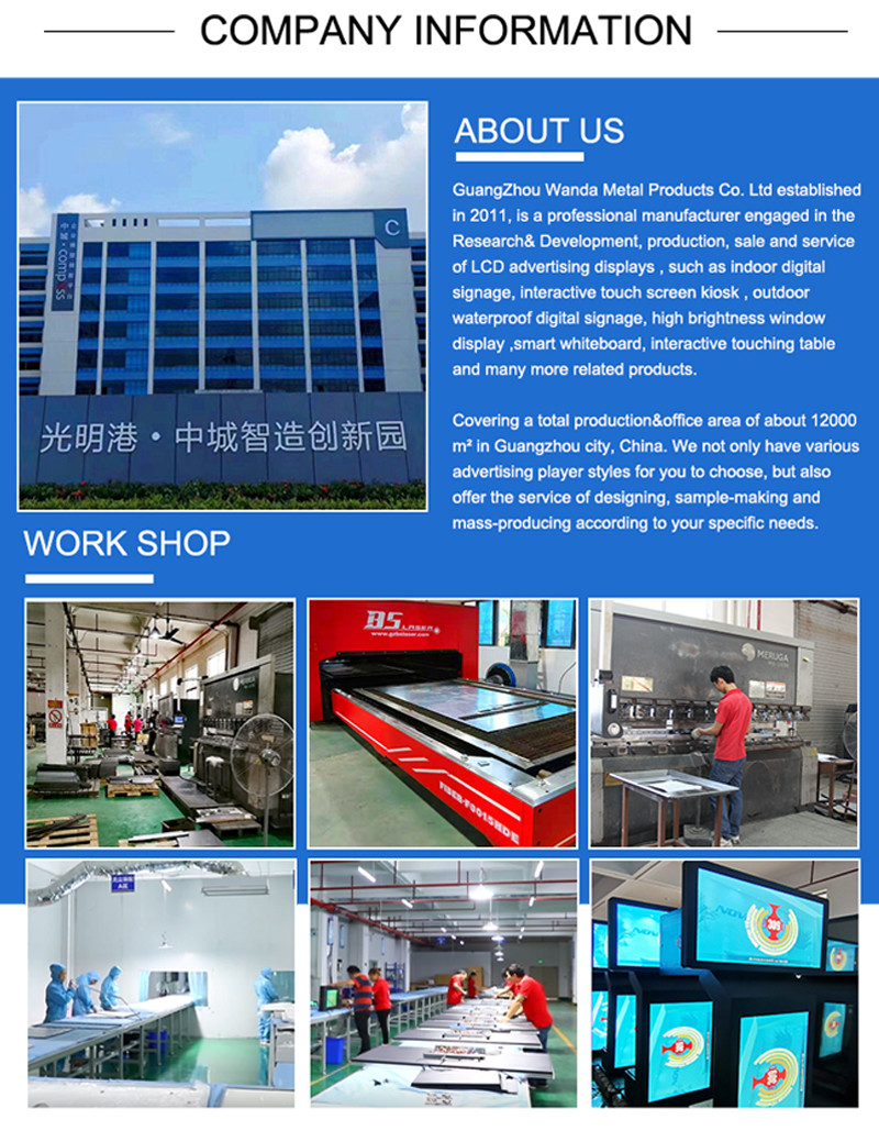 Malls Use 43" 1080p Touch Screen Floor Standing Digital Signage Wayfinding Billboard