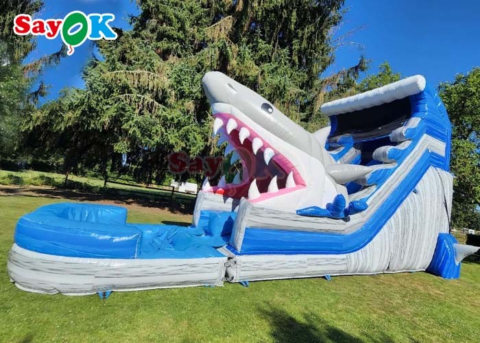 40ft Entertainment Inflatable Shark Double Slide Large Outdoor Inflatable Water Slides