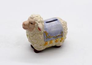 Quality Strong Dolomite Ceramic Sheep Bank , Ceramic Coin Bank Figurine Farmhouse Decoration wholesale