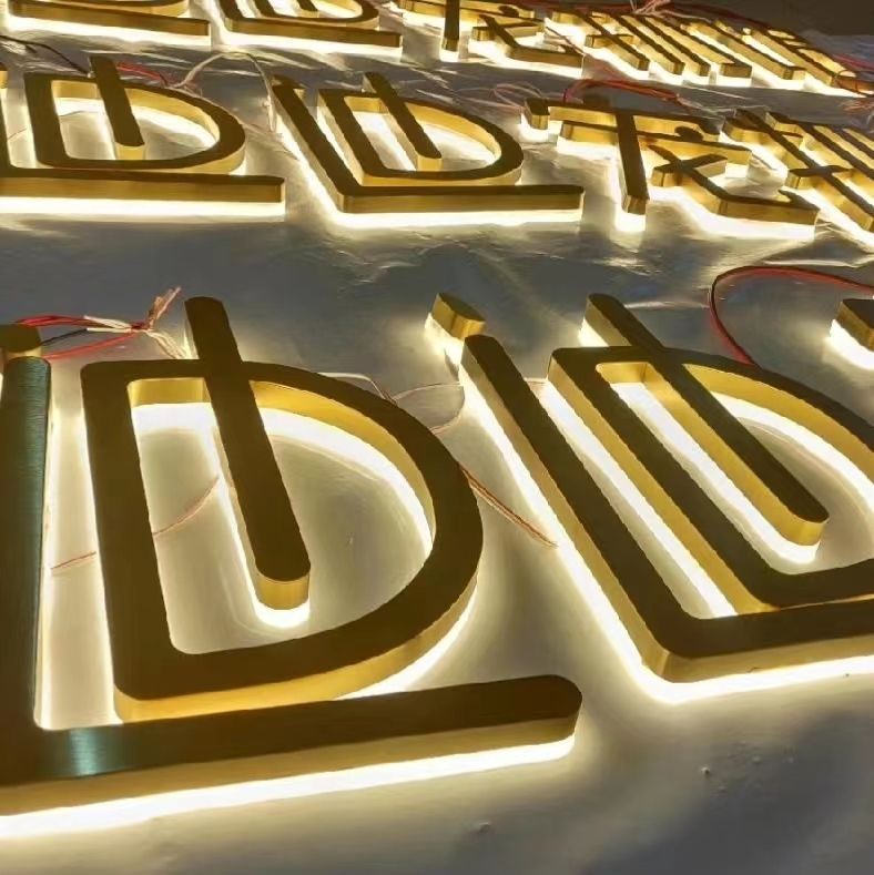 Stainless Steel Acrylic Billboard with Luminescent Characters and Outdoor Door Head 3D LED Logo