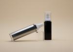 Metallic Silver ABS Airless Vacuum Pump Bottle For Cosmetic Cream Packing