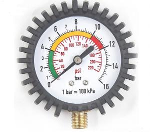Quality 40-63mm Inline Tyre Pressure Gauge 1/4BSPT Manometer With Rubber Protector wholesale
