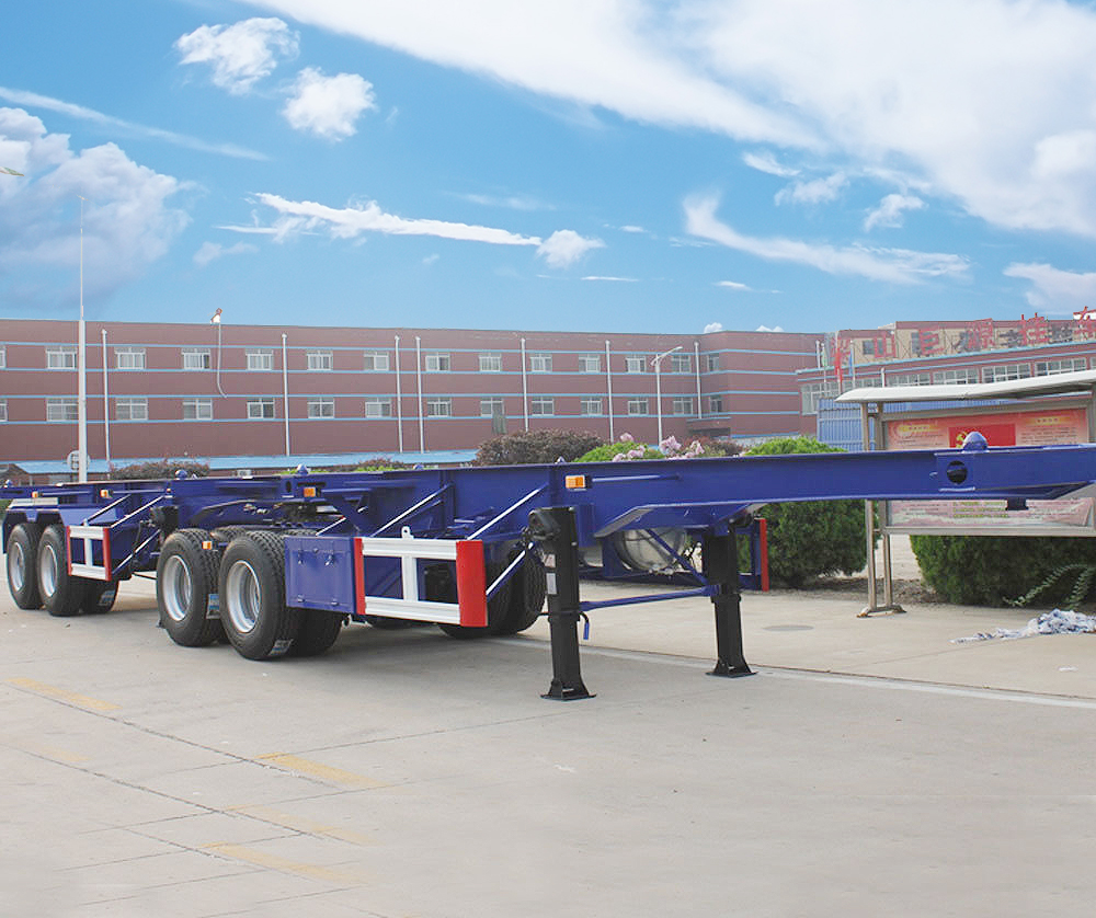 Shandong Juyuan 20ft 40ft Skeleton Chassis Container Semi Trailer Sturdy Steel Design