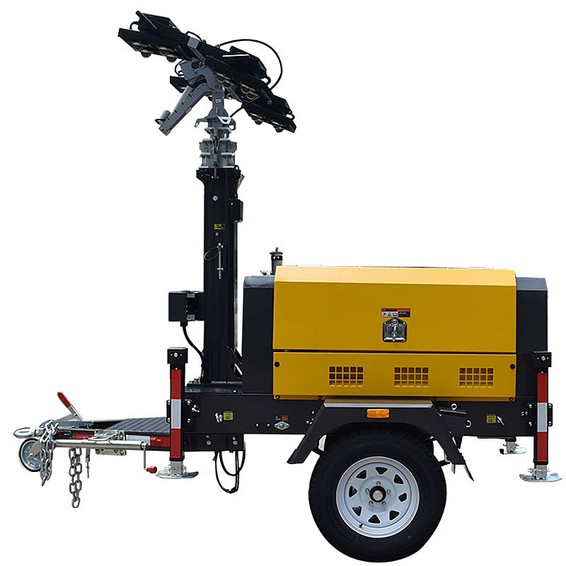 LED Mobile Light Tower Industrial Hydraulic Lifting Diesel Generator Light Tower