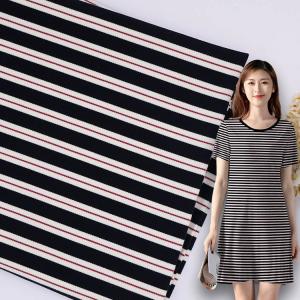 Quality Smooth Soft Double Knit Fabric Breathable Stretch Striped Shirt Material wholesale