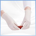 White Dental Exam Gloves Non Slip Synthetic Nitrile Gloves