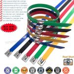Colored Epoxy (Polyester) Coated 304 Stainless Steel Cable Tie 12x300mm, 316