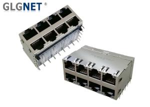 Quality 8P8C Shielded Integrated Magnetics RJ45 2 x 4 Ports For Work Station / Hubs wholesale