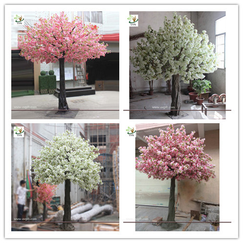UVG wedding stage decoration use indoor white artificial cherry blossom trees for sale CHR011