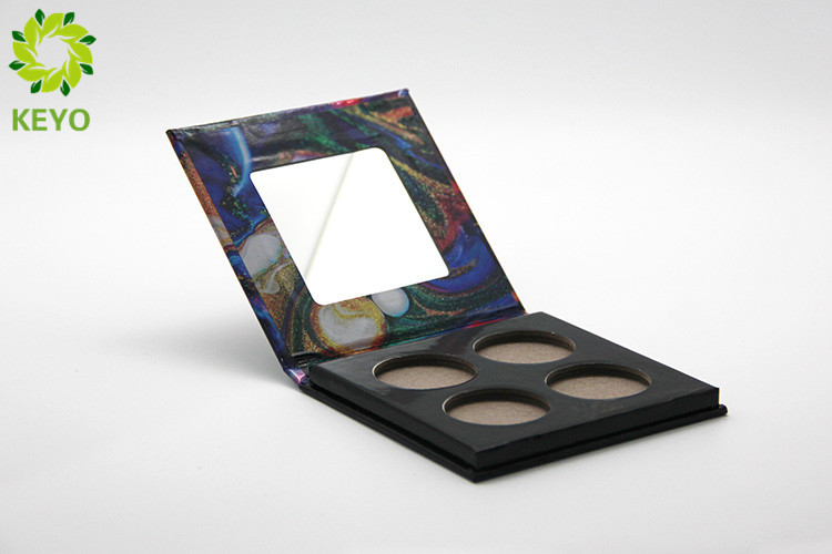 Recyclable 4 Pans Paper Empty Magnetic Eyeshadow Palette With Mirror