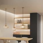 Mid century pendant light retro design glass lampRestaurant Hotel Simple