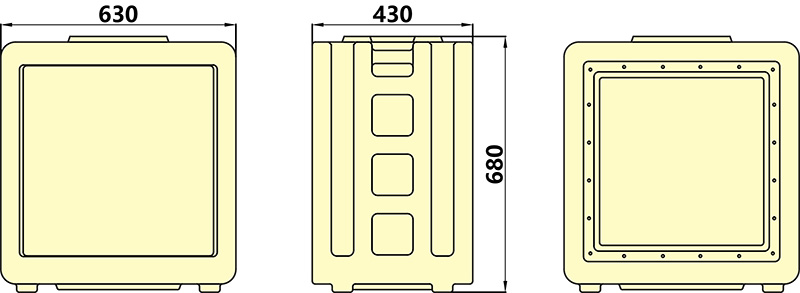 Syntax MD3 4P 63A Three Phase Portable Distribution Boards HDPE IP67 With Breakers for Event Power 630x430x680mm