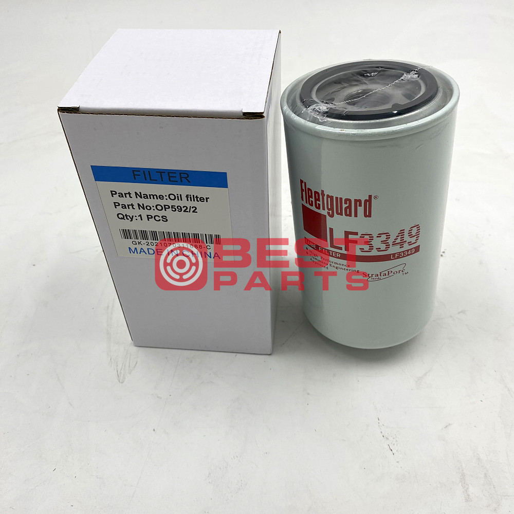 Excavator Engine Spare Parts Lube Spin - On Fleetguard Oil Filter Element OP592-2 LF3349 For Dongfeng Cummins Engine