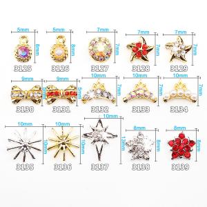 Quality Hot NEW Wholesale Alloy Jewelry 3D Nail Art Jewelry Nail rhinestones Sticker Supplier Number ML3125-3139 wholesale