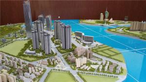 Quality Large Scale Fancy Miniature City Model With Warm LED Light Painted Color wholesale