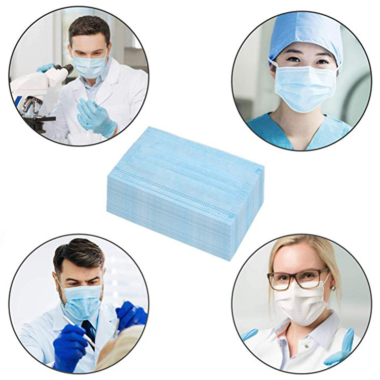 Earloop Disposable Respirator Mask 3 Ply Protection Dust Mask Latex Free