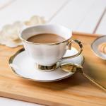 Sustainable Luxury Gold Rim Porcelain Espresso Cappuccino Turkish Coffee Tea Cup