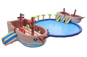 Quality Pirate Ship Commercial Inflatable Water Park 0.9mm PVC Tarpaulin Made wholesale