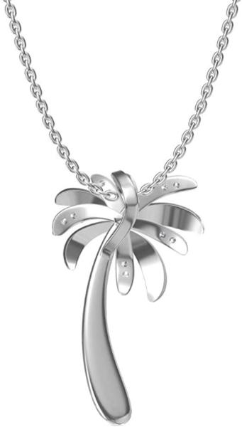 Silver Smile - Solid Sterling Silver Beautiful Tropical Palm Tree Pendant