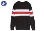 Contrast Color Stripes Men'S Knit Pullover Sweater Anti - Shrink Young Boy