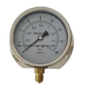 Quality 1/2 BSP 100mm Fillable Liquid Filled Pressure Gauges Unpolished wholesale