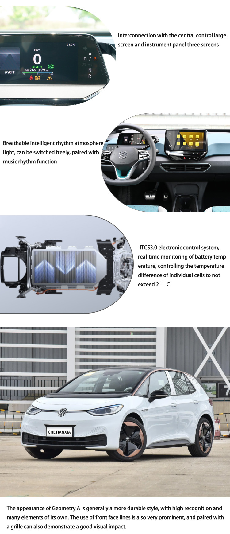 New Energy Vehicles Pure 4 Wheel Cars VW ID3 ID4 ID6 EV Electric Car For Volkswagen