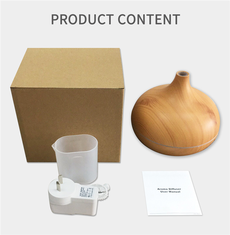 HomeFish Wood Grain USB Ultrasonic Aroma Humidifier Mist Output 30ml/H
