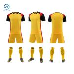 Custom Logo Children Size Soccer Jersey Set In Blue Yellow For Maximum Wear