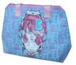 75g Silk screen printing beauty elipe shape sea beach zipper non woven carry bag