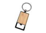 Bamboo Metal Bottle Opener Multifunction Black Color With Zinc Alloy Keyring