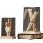 All Festivals Wall-Mounted Nostalgia Design Style Glass Display Box with Wooden
