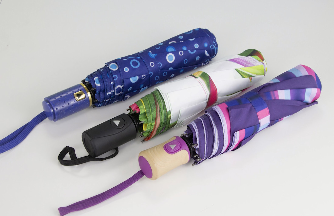 metal shaft 3 fold ladies umbrella With Digital Printing