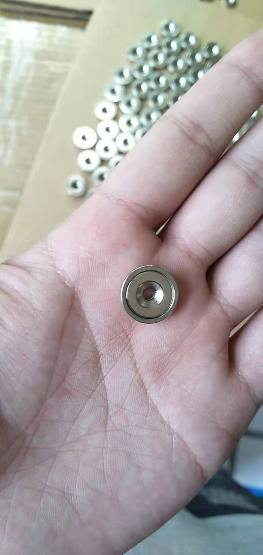 Customized D16 D25 D48 Pot Shape Strong Cup Magnet with Countersunk Hole Base Magnet