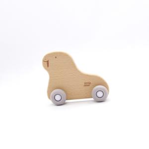 Quality Fox Car Shape Wheelie Wooden Silicone Teether For Toddler OEM Service wholesale