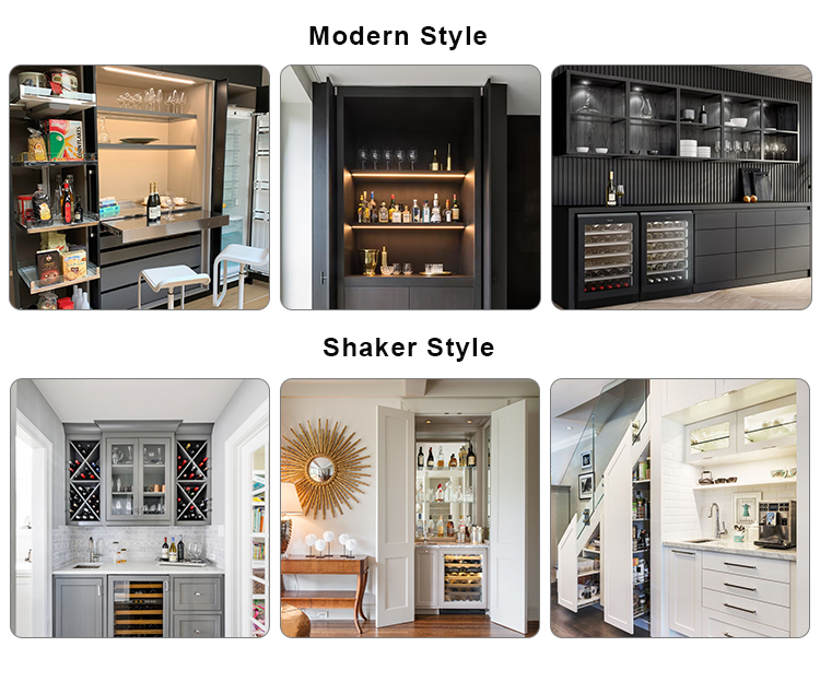 Contemporary Design Style Wood Wine Bar Cabinet for Living Room Furniture Partition
