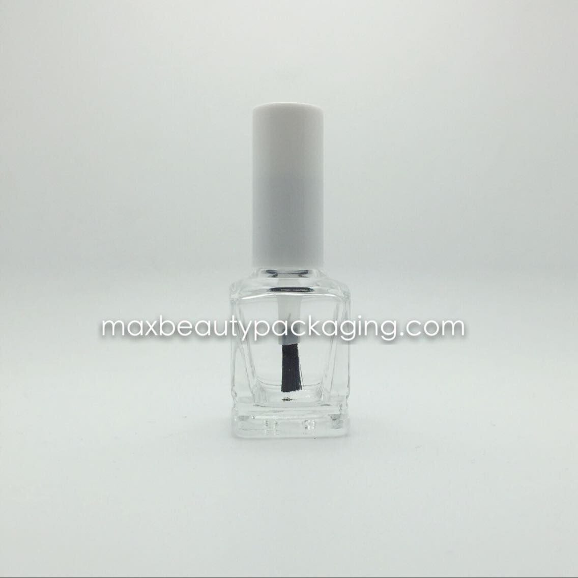 injection white color round straight nail polish cap 14ml square nail polish bottle flat brush nail polish packaging