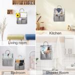 2 PACK WALL HANGING BAG ORGANIZER BASKET WITH POCKETS FOR BATHROOM BEDROOM