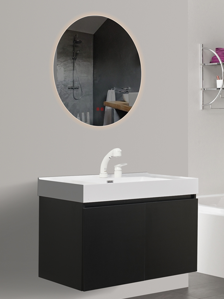 Rectangle Euro Style Wall Mounted Lavatory Cabinet Bathroom Vanity with Knobs Hardware