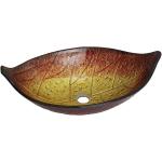 12mm Classic Bathroom Sink 180mm Leaf Shape Oval Shape Table Top Wash Basin Gold