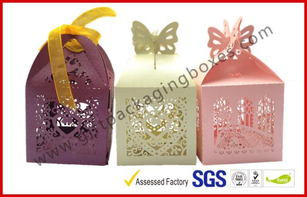 250G Coated Paper Gift Packaging Boxes , Fashion Pink Paper Rigid Gift Boxes