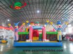 Anti Ruptured 8 X 6M Colorful Clown Theme Inflatable Fun City