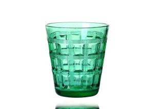 Quality Hand Pressed 280ml Solid Colored Whisky Glasses Solid Green, Lead Free Drinking Glasses wholesale